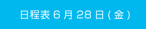 日程表6月28日（金）