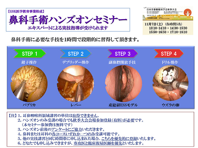 鼻科手術ハンズオンセミナー