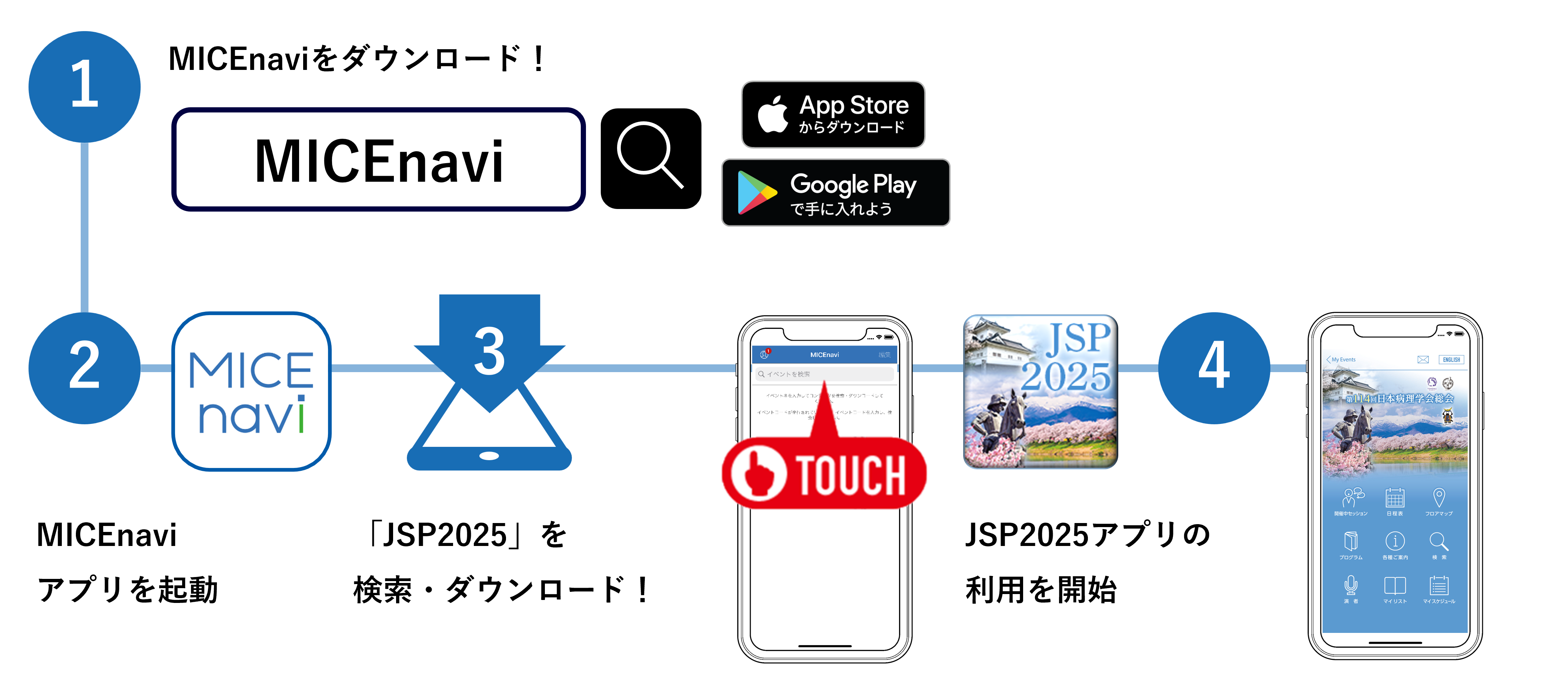 「MICEnavi」ダウンロード手順
