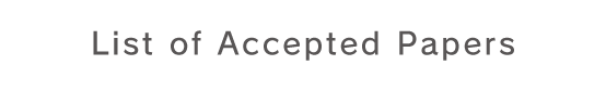 List of Accepted Papers