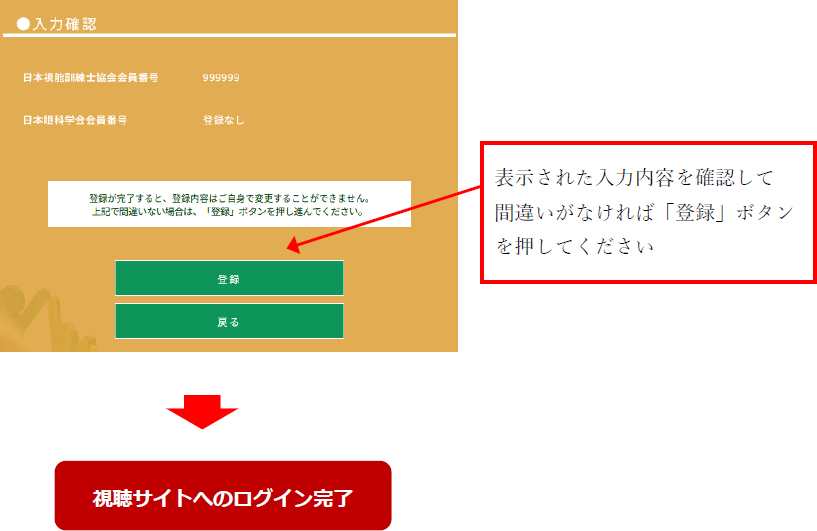 視聴サイトへのログイン時の画像イメージ