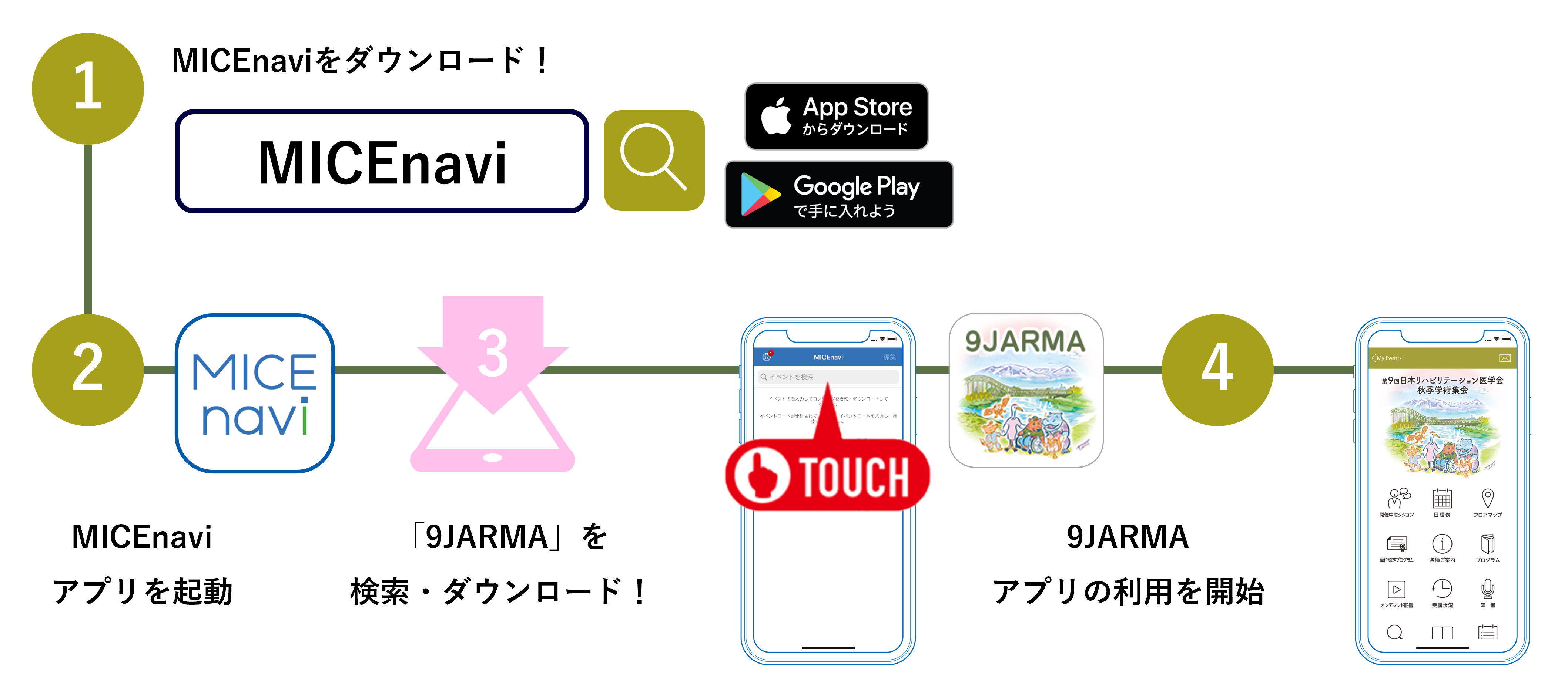「MICEnavi」ダウンロード手順