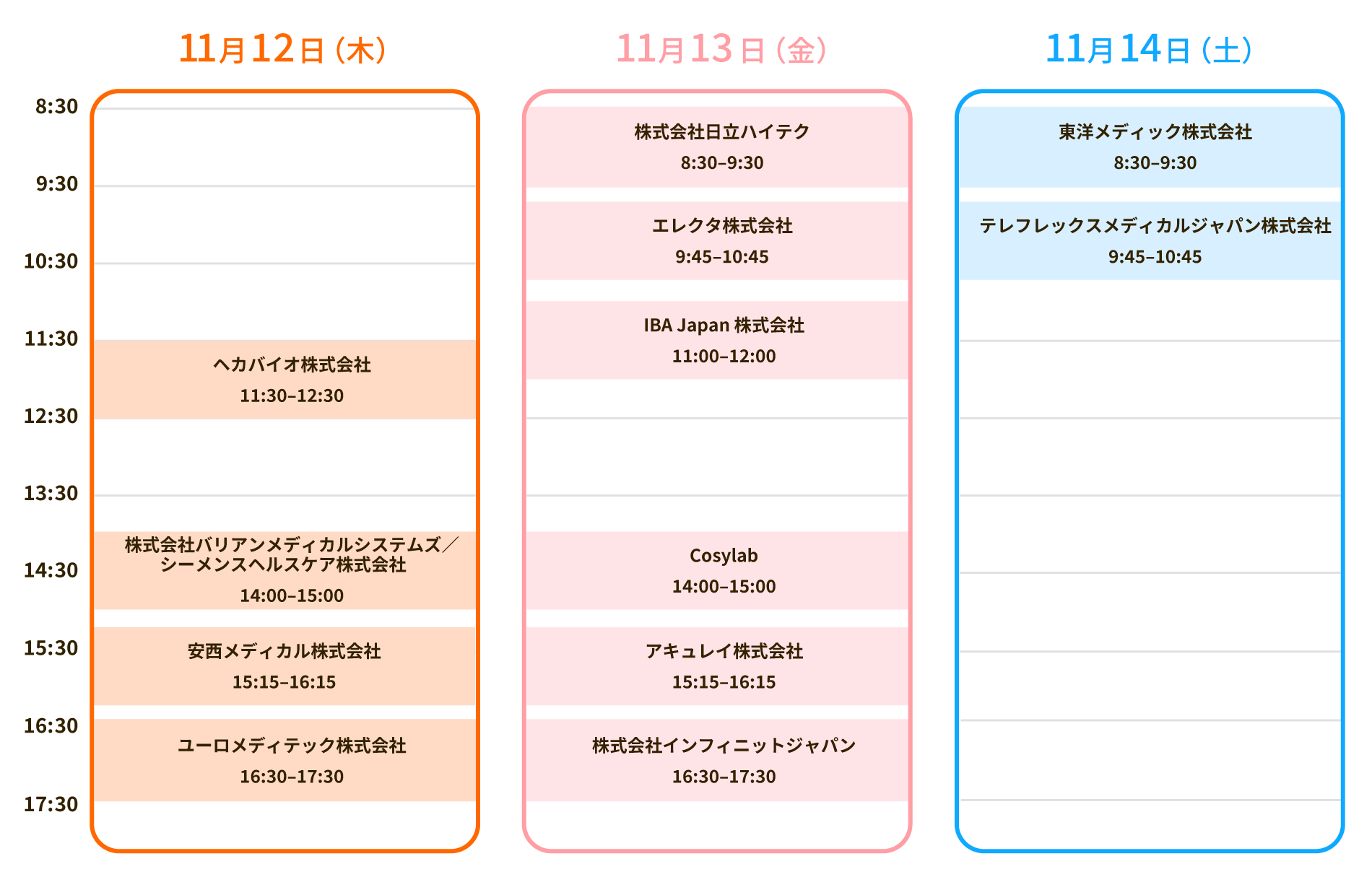 開催スケジュール