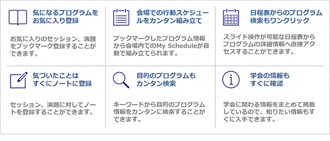 My Schedule主な機能