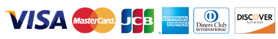 VISA、MasterCard、JCB、Amex、Diners、Discover